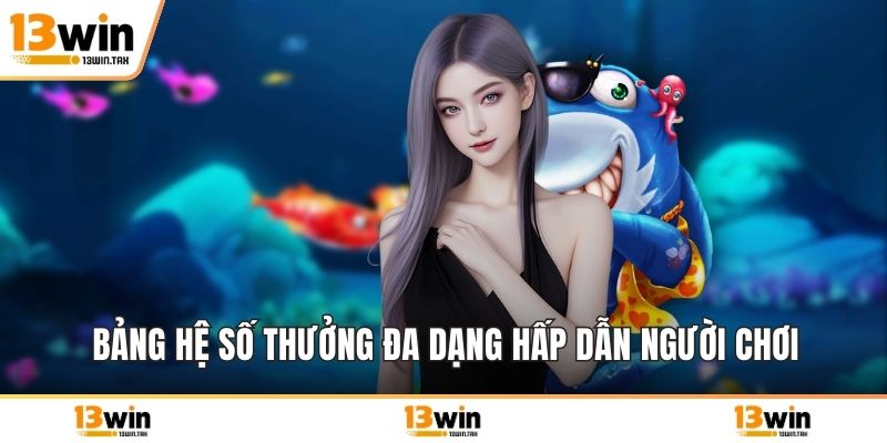 Bảng hệ số thưởng đa dạng hấp dẫn người chơi